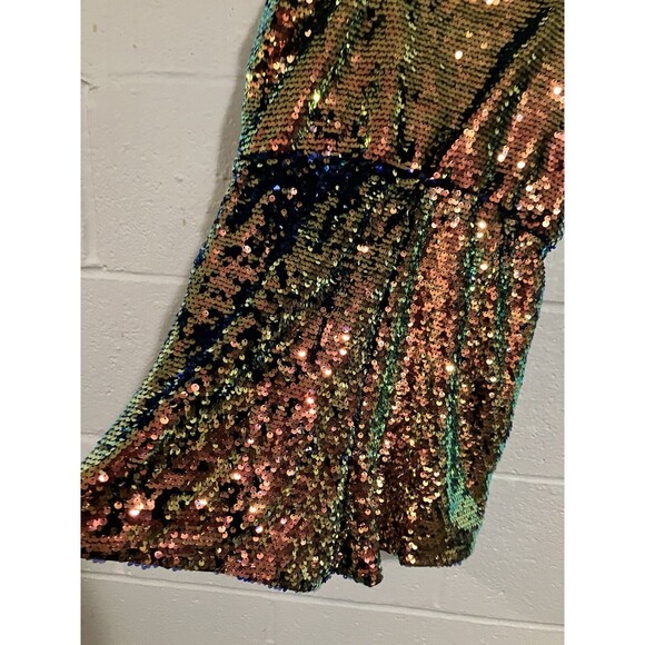 Sequin Gold party Romper Cami V Neck Size XS sleeveless - Picture 9 of 13
